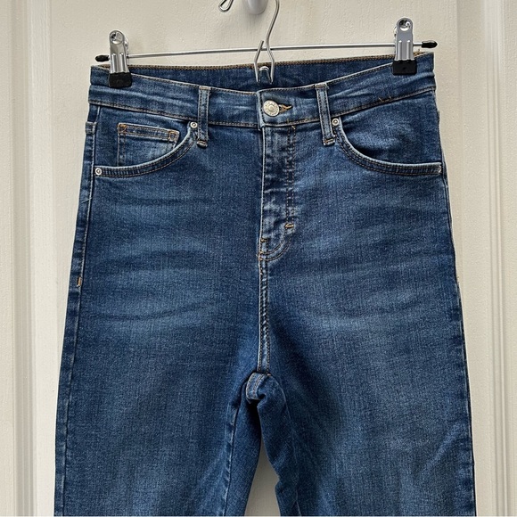 Topshop Jamie Skinny Jeans High Rise Ankle Cropped Step Hem Blue Size 26 - Picture 7 of 16